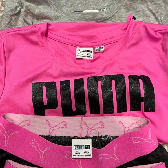 Excellent condition girls Puma tee short and short sets sz XS 5/6 - Picture 3 of 3